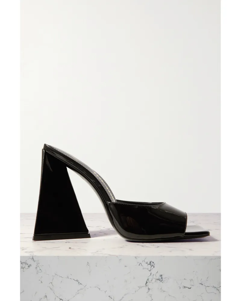 ATTICO Devon Mules Aus Lackleder - Schwarz Schwarz