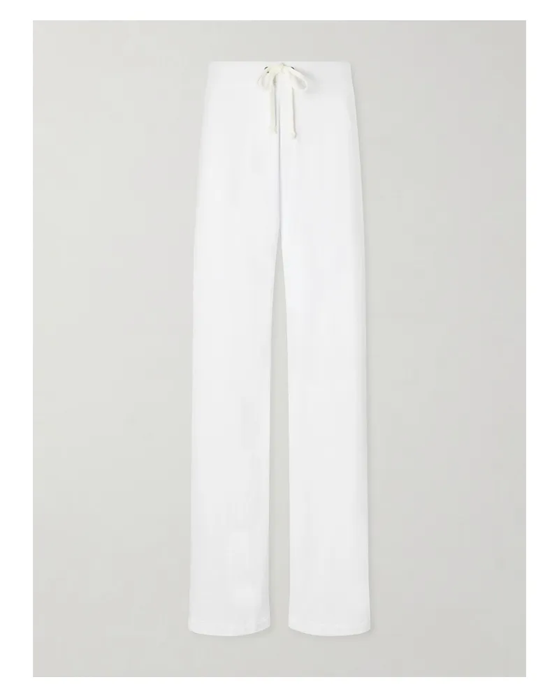 James Perse Cotton-terry Wide-leg Track Pants - White White
