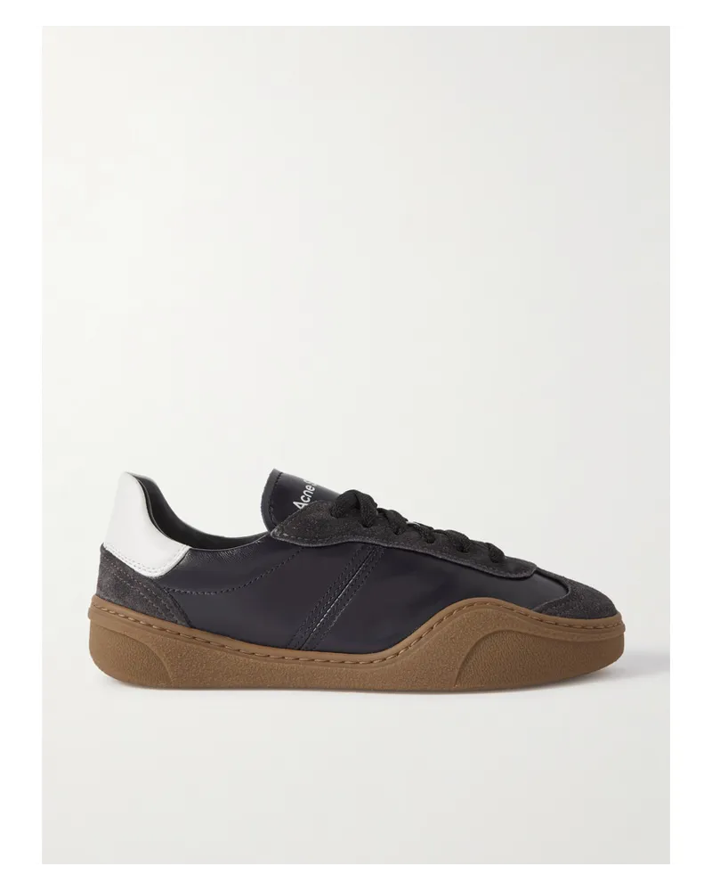 Acne Studios Bars Sneakers aus Leder Und Veloursleder Grau