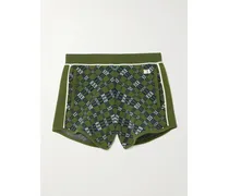 Power Embroidered Jacquard-knit Shorts - Green