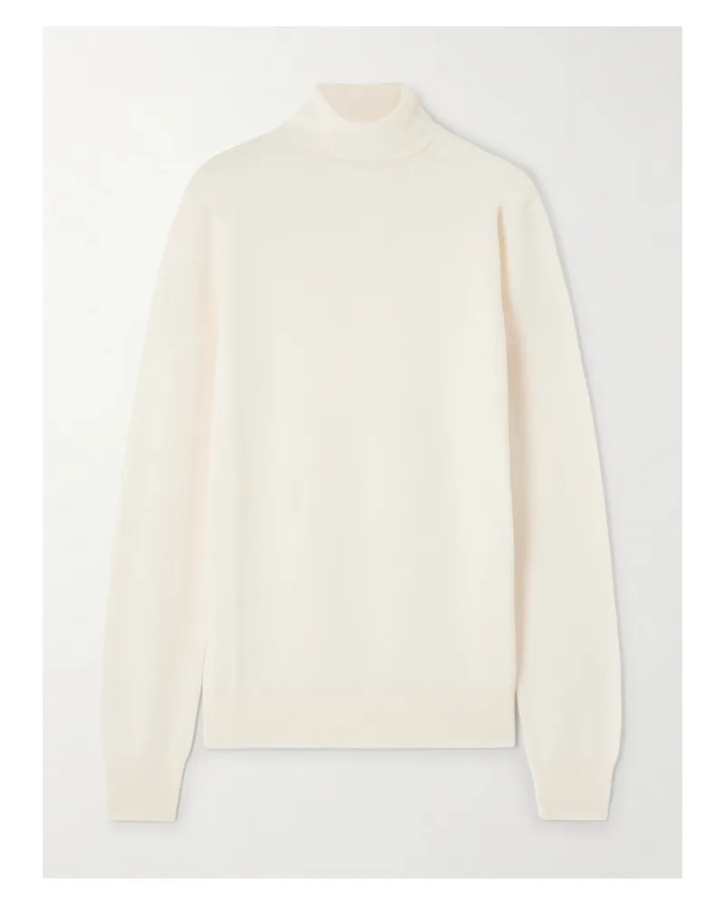 FRANKIE Shop Eve Merino Wool Turtleneck Sweater - Ivory Ivory