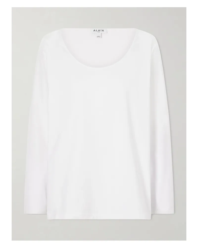 Alaïa Cotton-jersey T-shirt - White White