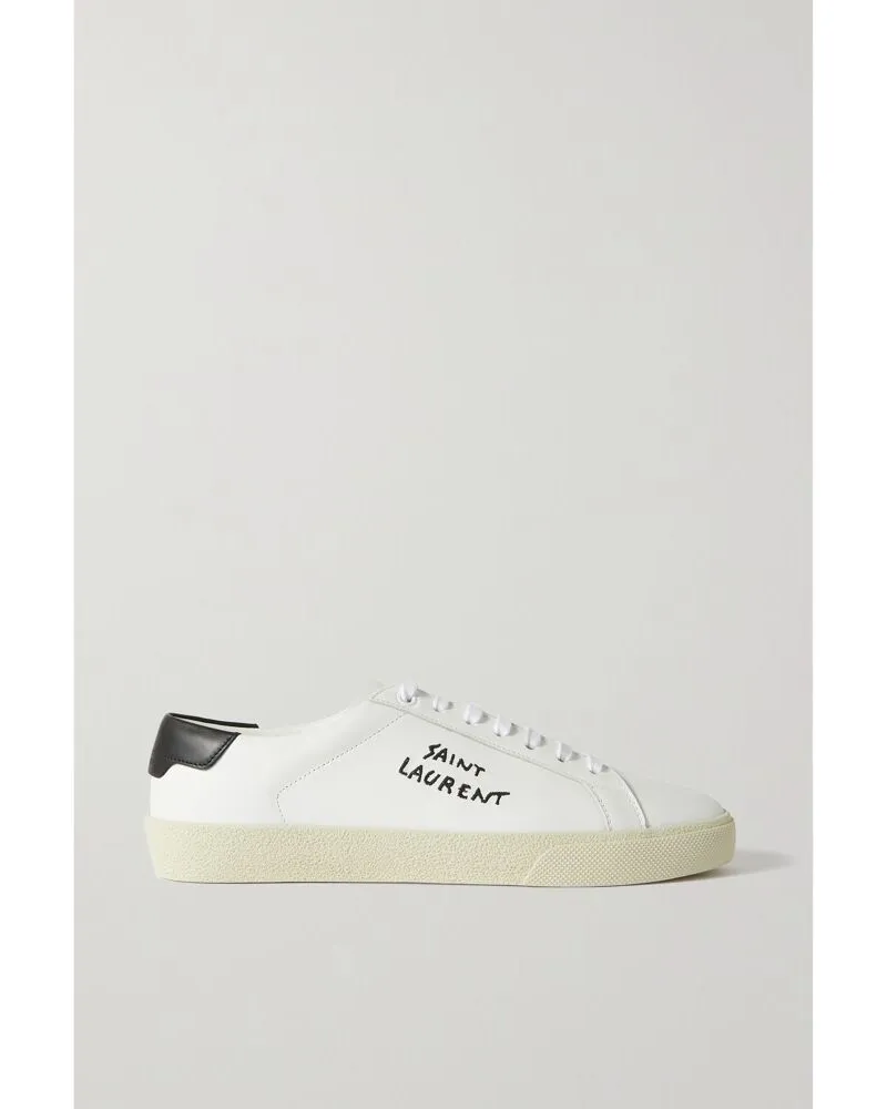 Saint Laurent Court Classic Sneakers Aus Leder Mit Logostickerei - Weiß Weiß