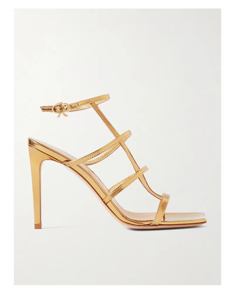 Gianvito Rossi 95 Sandalen Aus Metallic-leder - Gold Gold