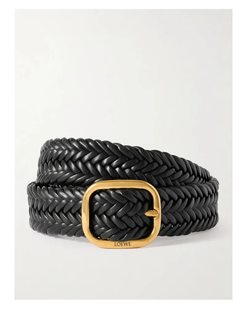 Loewe Gürtel Aus Geflochtenem Leder - Schwarz Schwarz