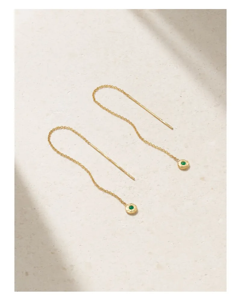 Octavia Elizabeth Net Sustain Nesting Gem Ohrringe Aus Recyceltem 18 Karat Gold Mit Smaragden - Grün Grün