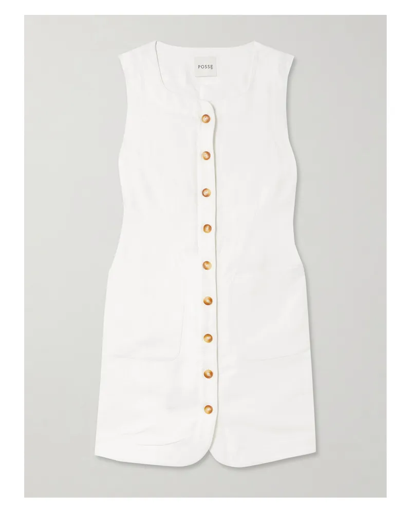 Posse Emma Linen Mini Dress - Ivory Ivory