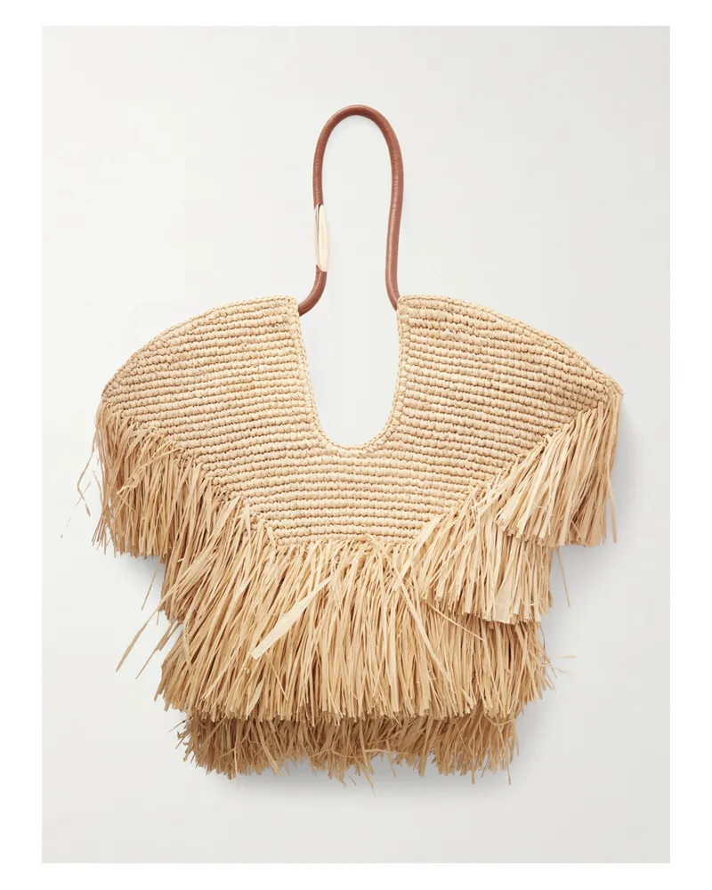 Zimmermann Goldentime Mittelgroße Tote Aus Raffiabast Mit Fransen - Neutral Neutral