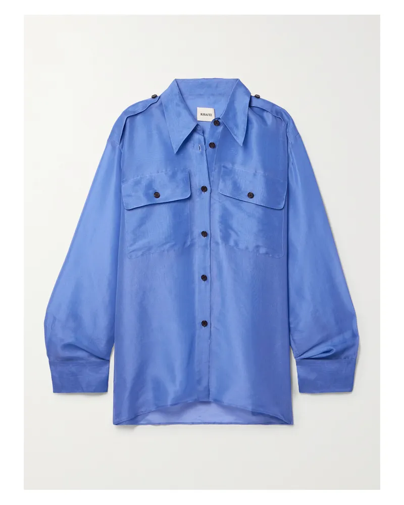 KHAITE Massa Oversized-hemd Aus Seidenorganza - Blau Blau
