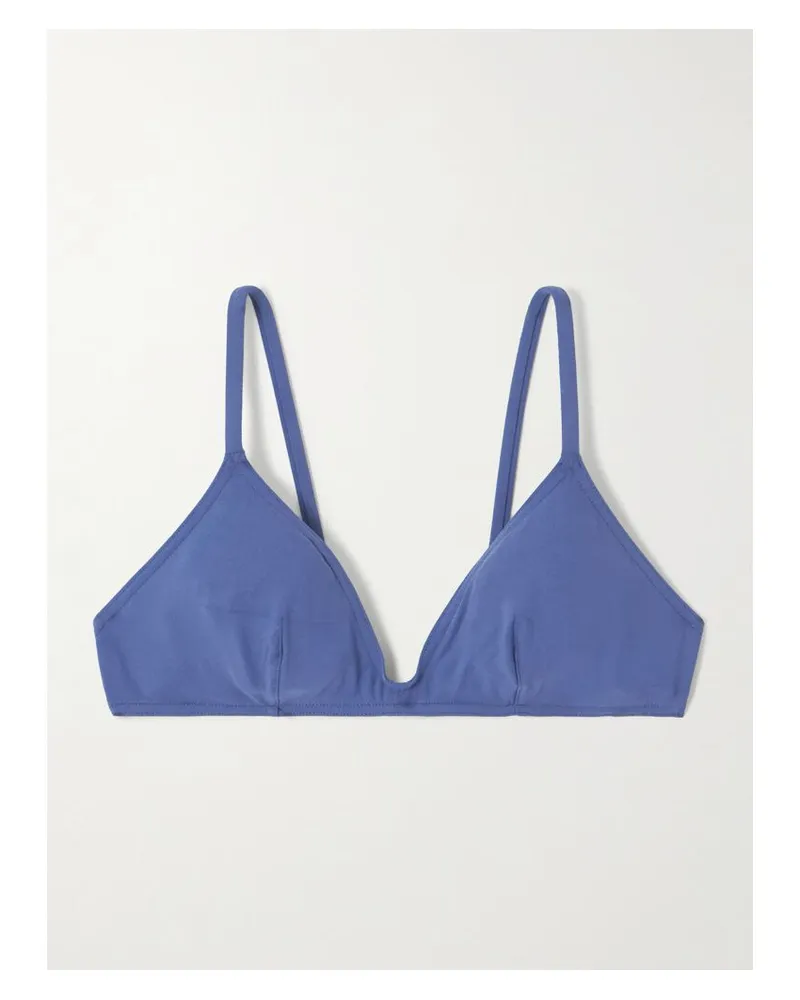 Eres Ancre Tourbillon Triangel-bikini-oberteil Mit Verzierungen - Blau Blau