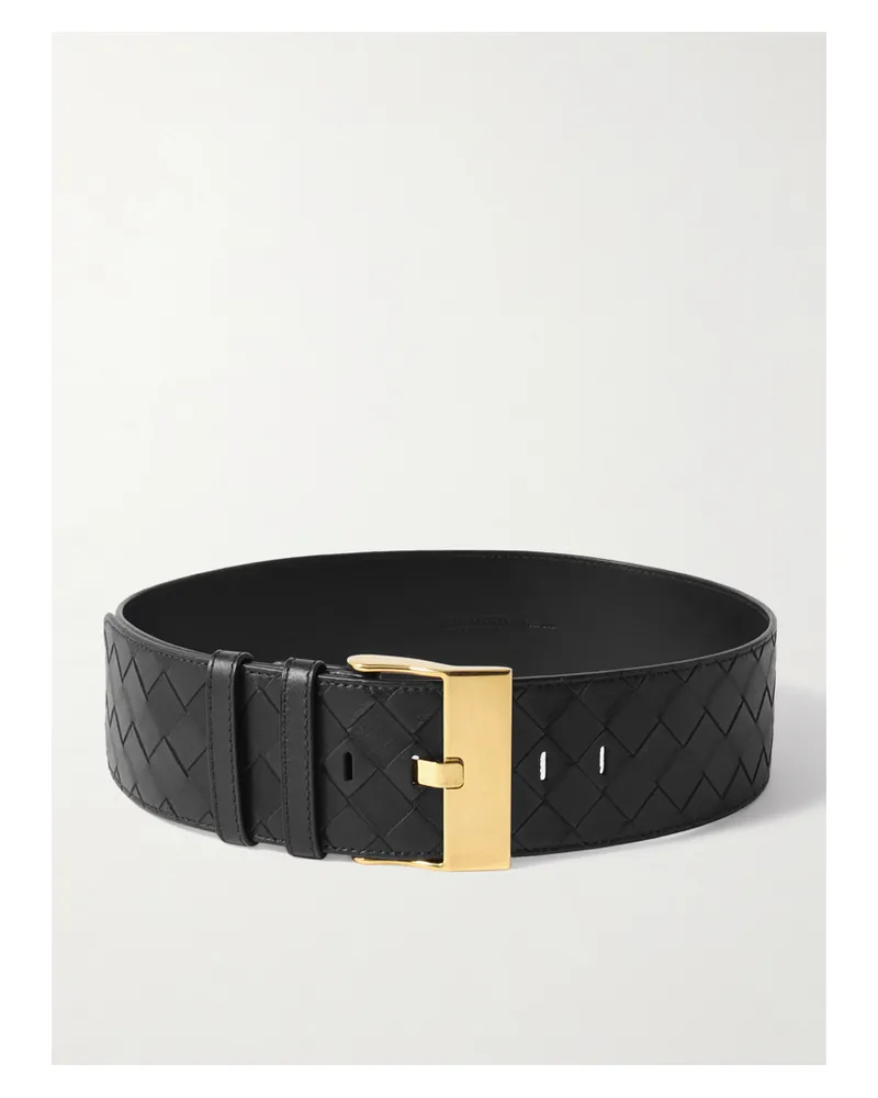 Bottega Veneta Intrecciato Leather Belt - Black Black
