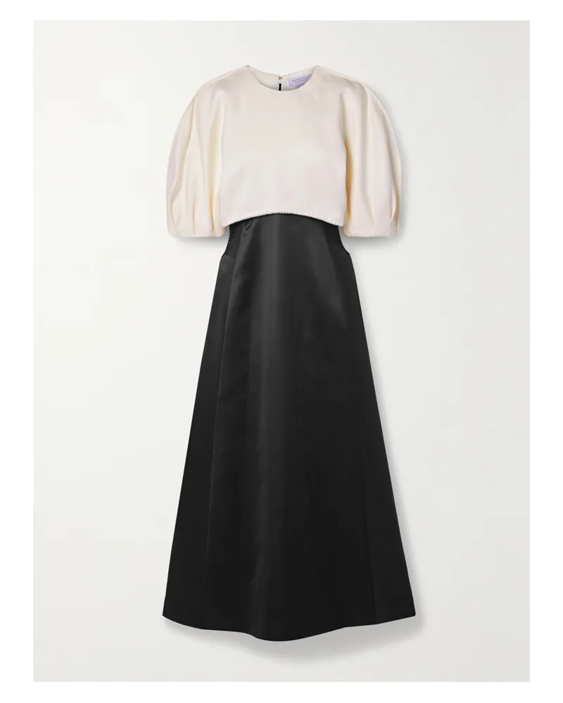 Gabriela Hearst Monod Maxikleid Aus Duchesse-satin Aus Einer Woll-seidenmischung Mit Cut-outs - Schwarz Schwarz