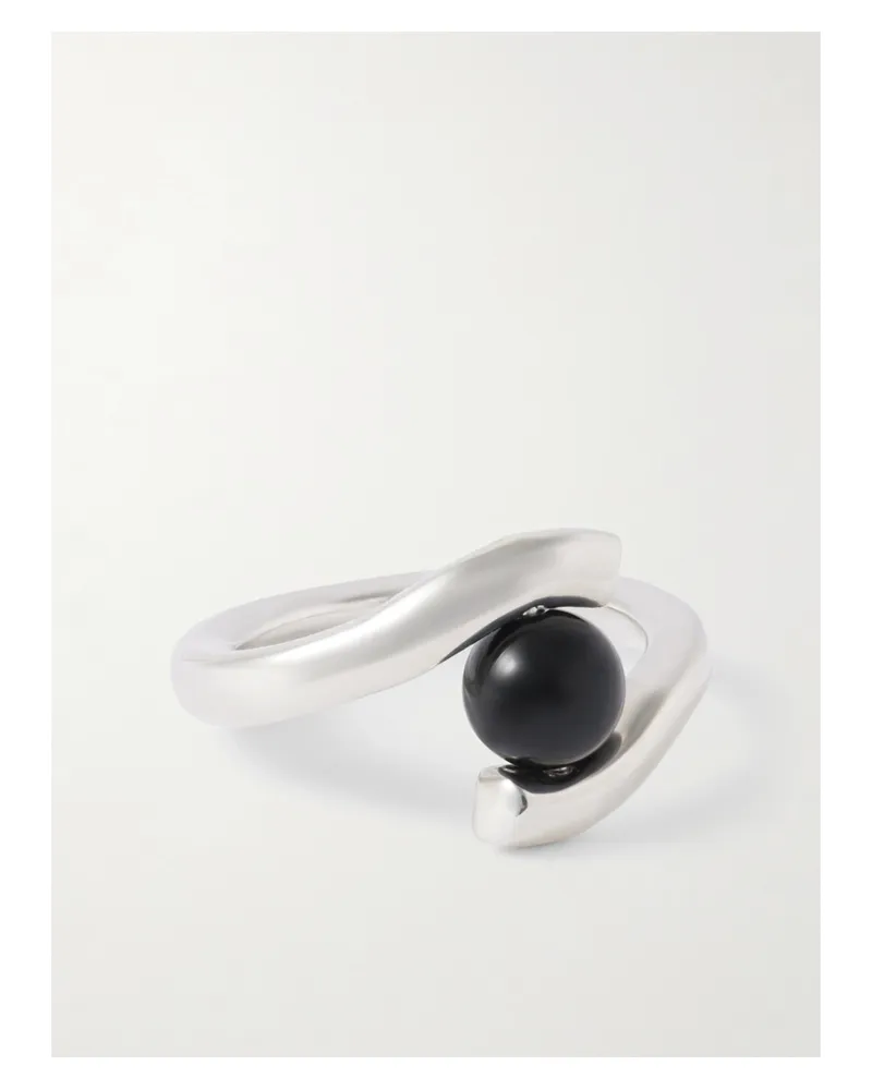 AGMES Claire Ring Aus Recyceltem Sterlingsilber Mit Onyx Silber