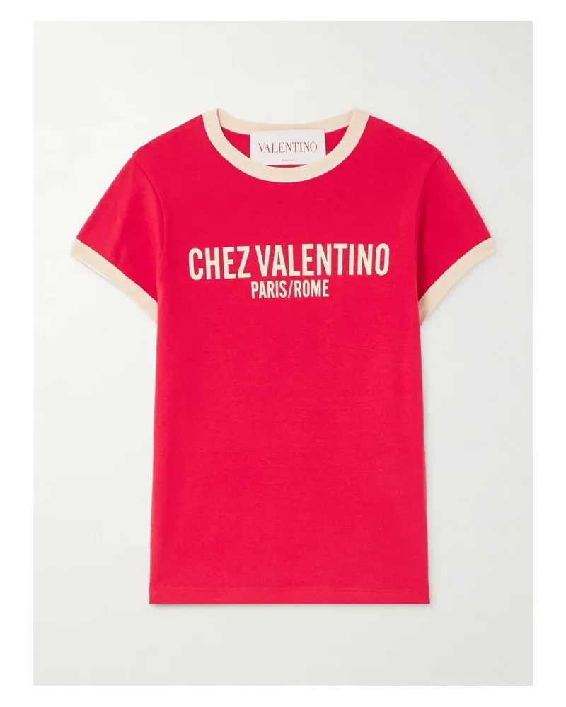Valentino Garavani T-shirt Aus Baumwoll-jersey Mit Prints - Rot Rot