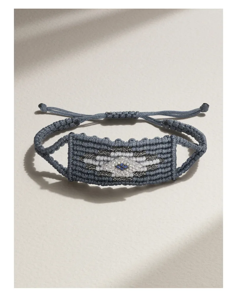 Diane Kordas Evil Eye Armband Aus Geflochtener Kordel Mit Diamanten Und Saphiren - Blau Blau