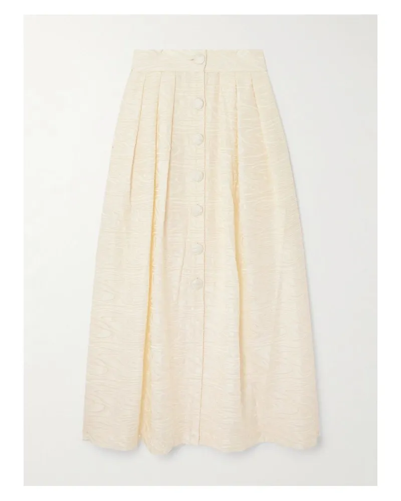 DESTREE Irving Midirock Aus Webstoff Mit Fil Coupé - Elfenbein Elfenbein