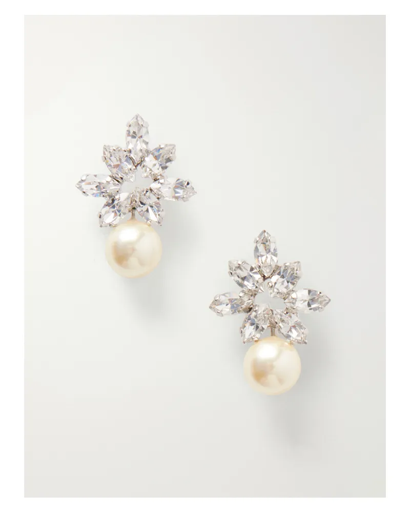 Jennifer Behr Liza Silver-tone Crystal Earrings - Neutrals Neutrals