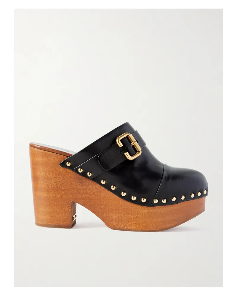 Chloé Jeanette Studded Platform Clogs - Black Black