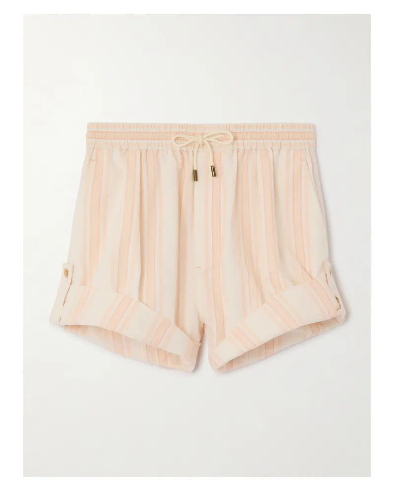 Chloé Shorts Aus Gestreifter Baumwollpopeline - Pink Pink