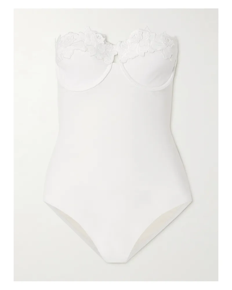 Zimmermann Halliday Badeanzug Mit Bügeln, Cut-out Und Applikationen - Elfenbein Elfenbein