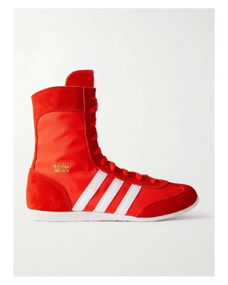 adidas Japan H Schnürstiefel Aus Canvas Mit Ripsband- Und Velourslederbesätzen - Rot Rot