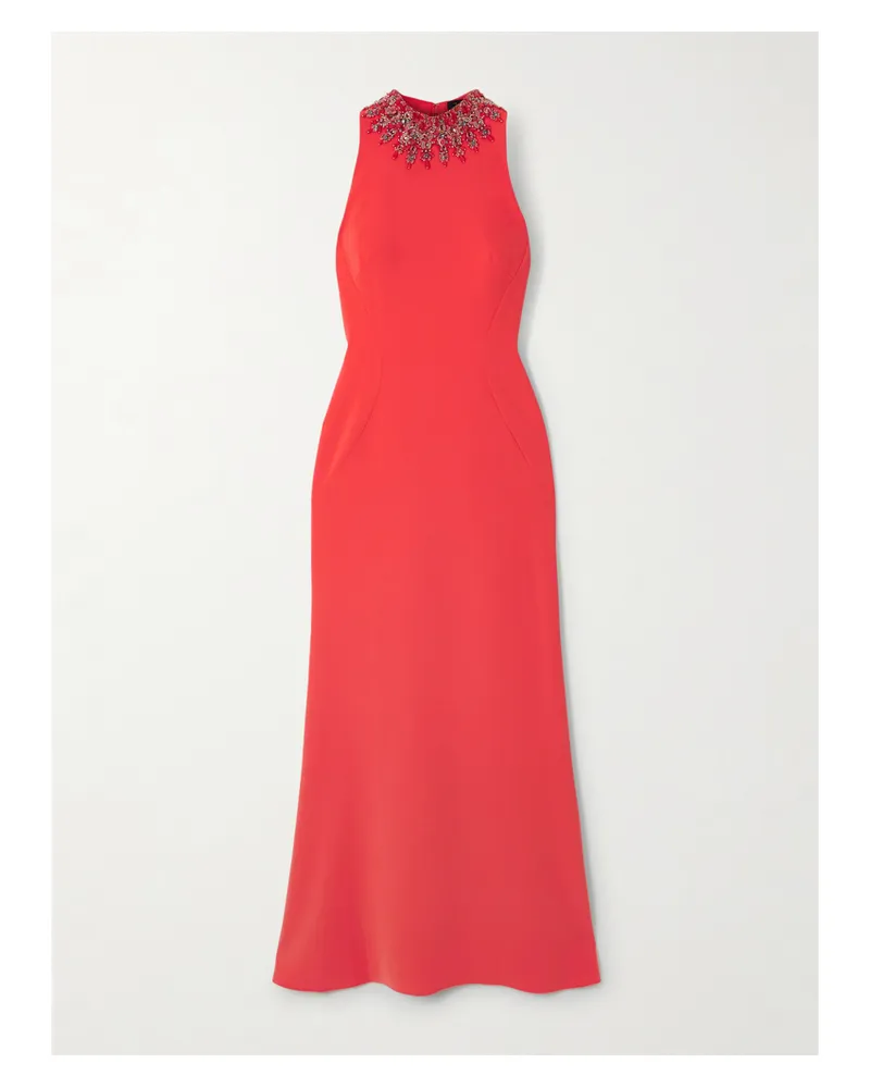 Jenny Packham Eclipse Robe Aus Crêpe Mit Kristallen Und Zierperlen - Rot Rot