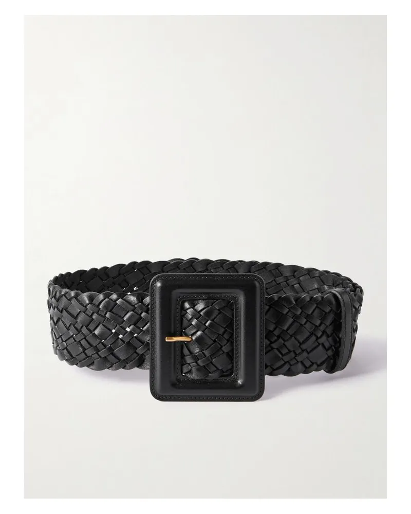 Saint Laurent Gürtel Aus Geflochtenem Leder - Schwarz Schwarz