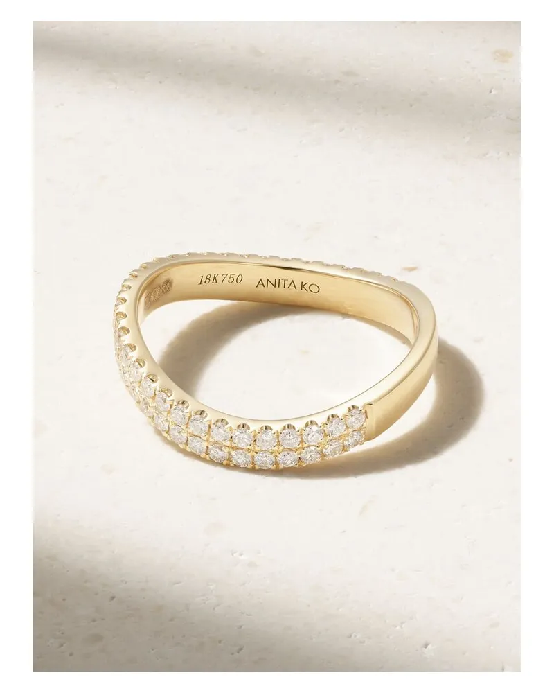 ANITA KO Curved Ring Aus 18 Karat Gold Mit Diamanten Gold
