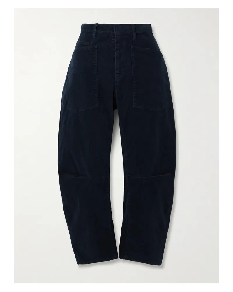 Nili Lotan Shon Barrel-hose Aus Cord Aus Einer Baumwollmischung - Blau Blau