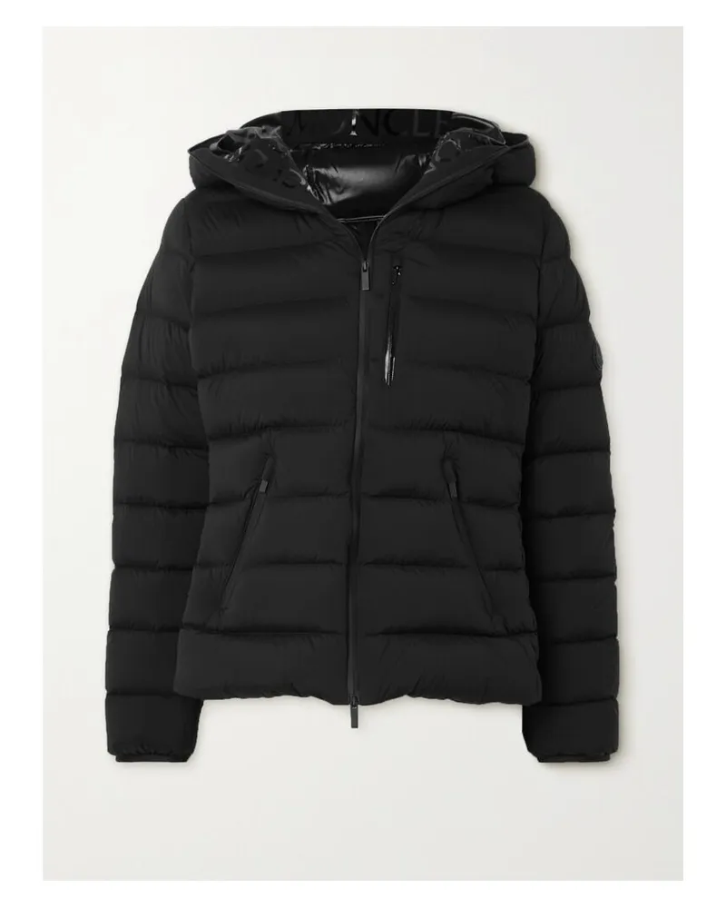 Moncler Herbe Daunenjacke Aus Gestepptem Shell Mit Kapuze - Schwarz Schwarz