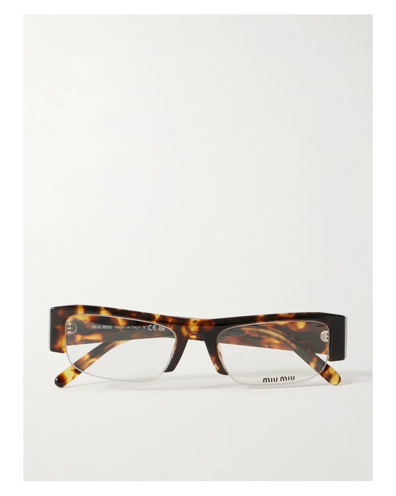 Miu Miu Vedette Square-frame Tortoiseshell Acetate Sunglasses Tortoiseshell
