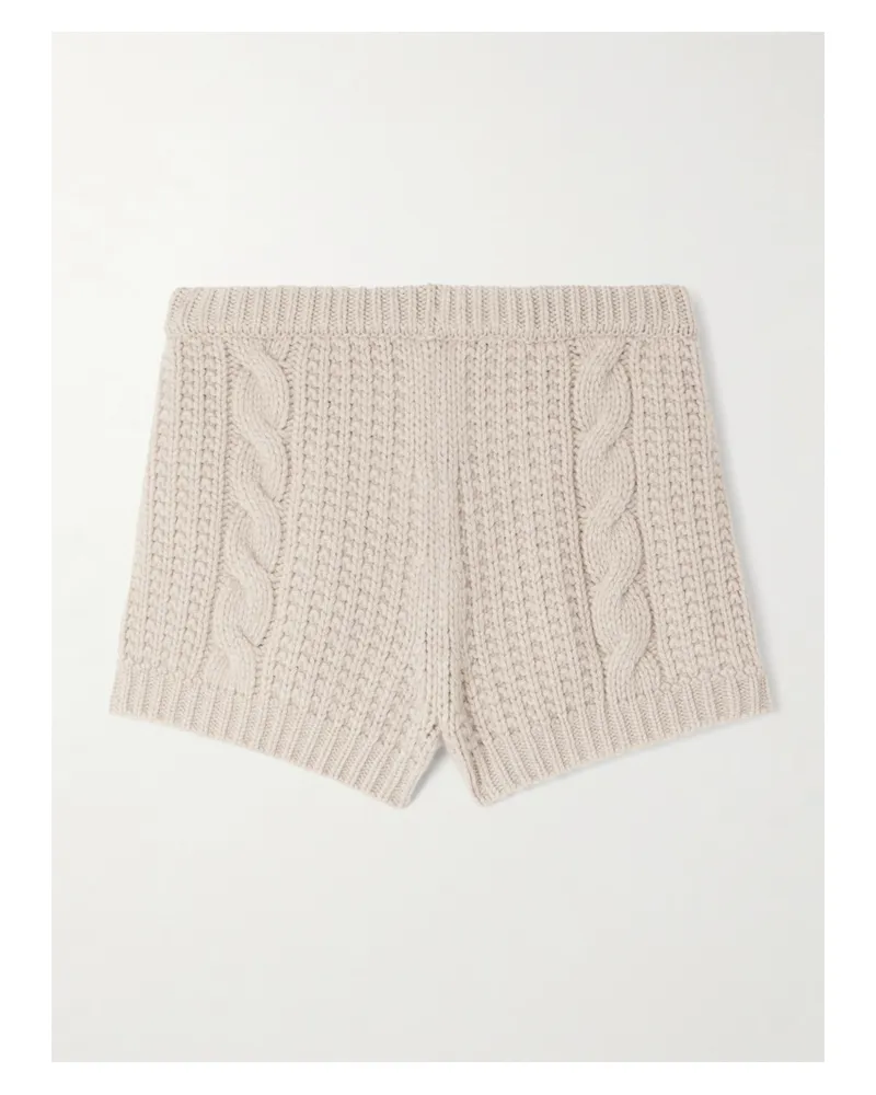 Magda Butrym Shorts Aus Kaschmir In Ripp- Und Zopfstrick - Neutral Neutral