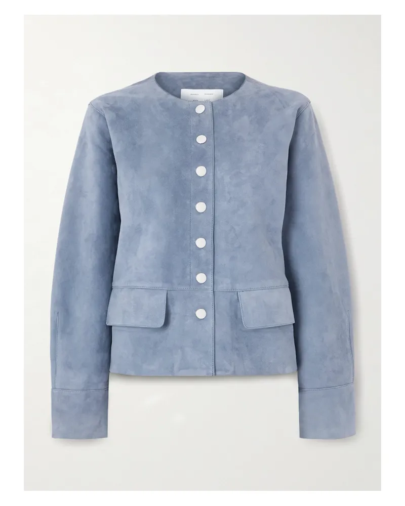 Proenza Schouler Robin Jacke Aus Veloursleder - Blau Blau