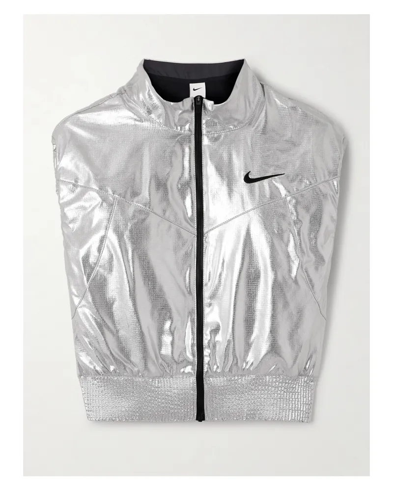 Nike Weste Aus Metallic-ripstop Mit Stickerei Metallic