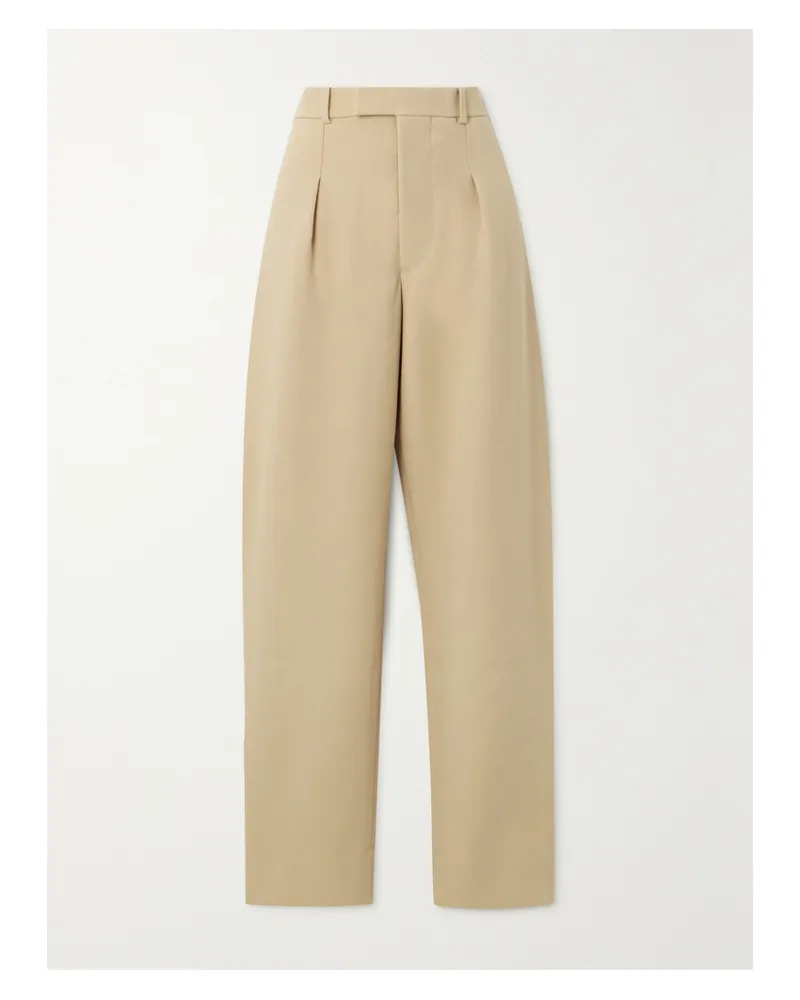 WARDROBE.NYC Hailey Bieber Bundfaltenhose Mit Weitem Bein Aus Woll-crêpe - Braun Braun