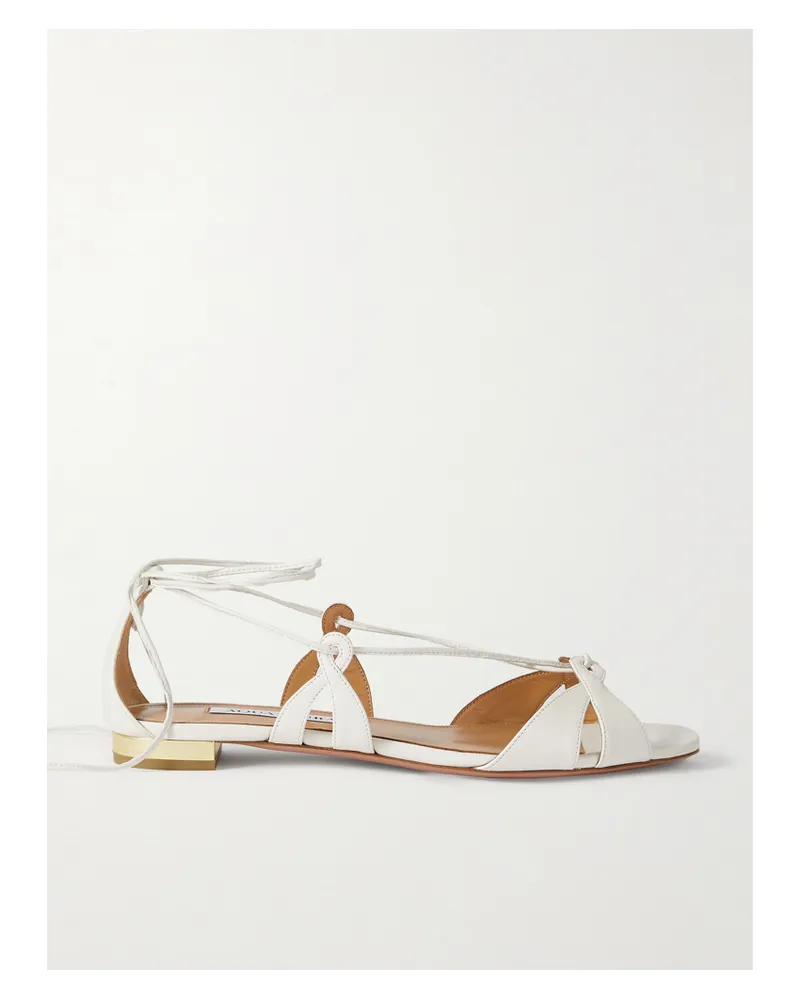 Aquazzura Cala Di Volpe Sandalen Aus Leder - Weiß Weiß