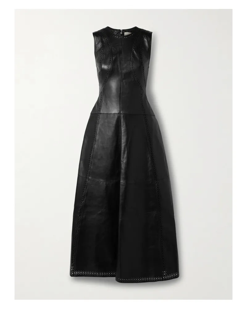 Ulla Johnson Juliette Maxikleid Aus Leder Mit Perforationen - Schwarz Schwarz