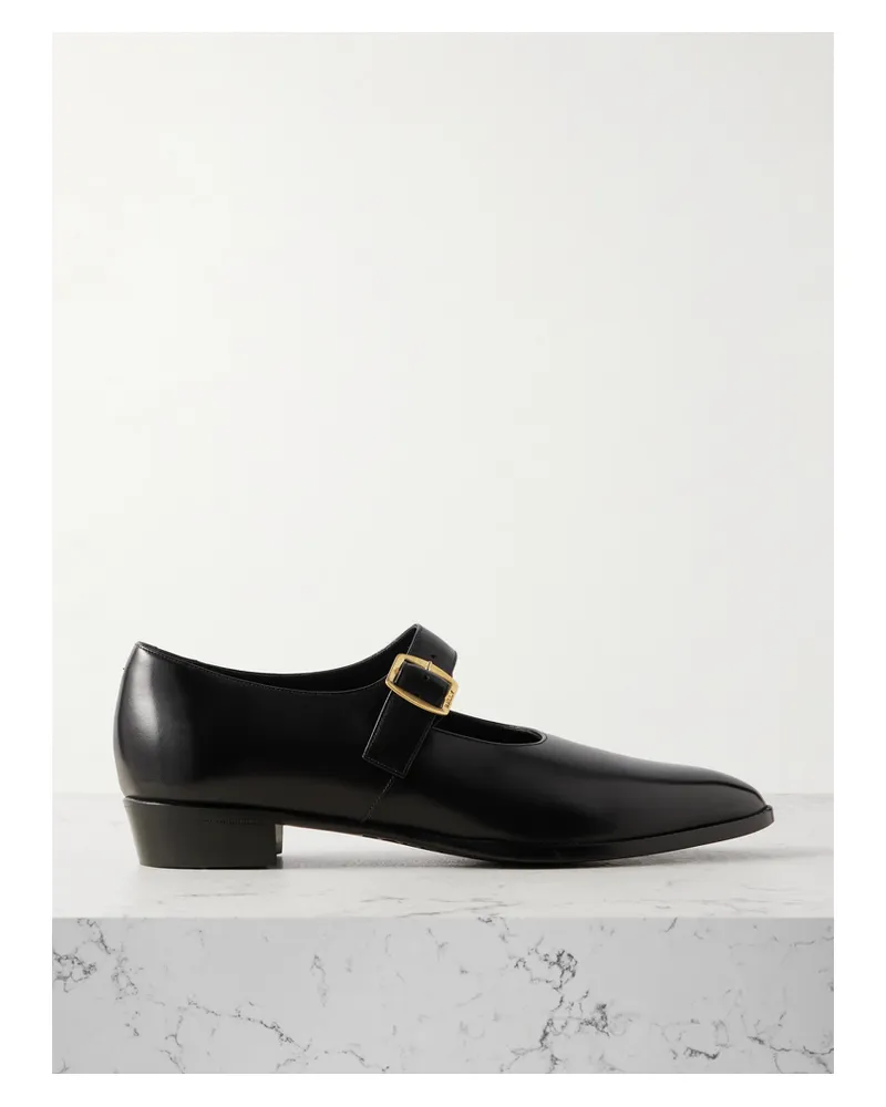Bally Gerwin Glossed-leather Mary Jane Flats - Black Black