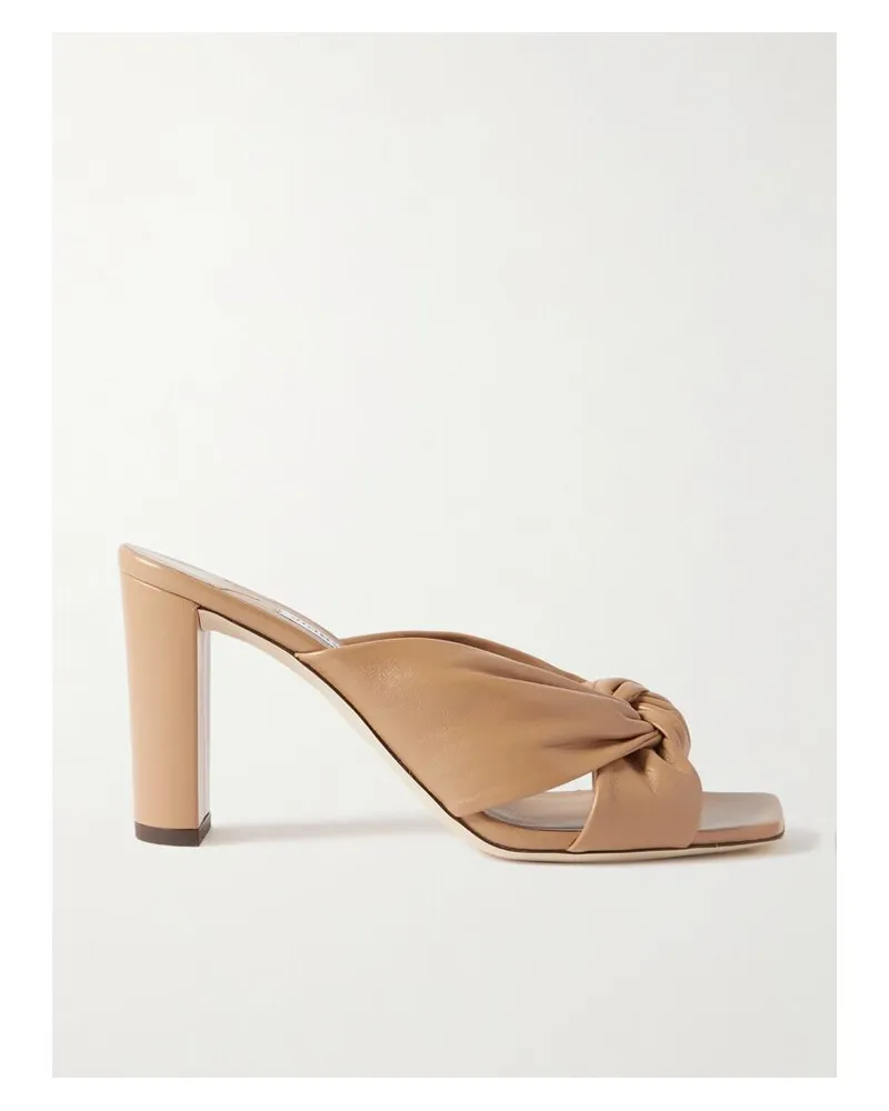 Jimmy Choo Avenue 85 Mules Aus Leder Mit Knoten - Neutral Neutral