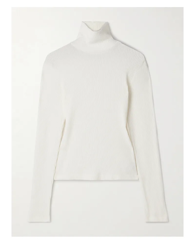 Citizens of humanity Caradene Ribbed Stretch-lyocell Turtleneck Sweater - Cream Cream
