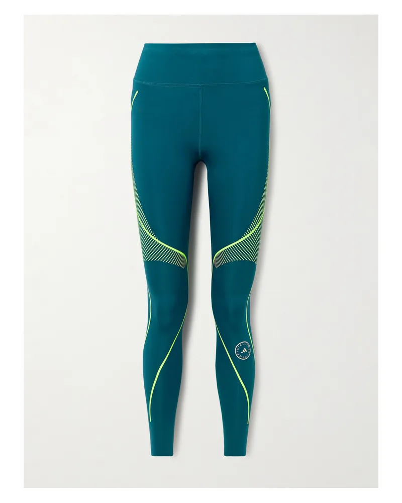 adidas Truepace Leggings Aus Recyceltem Stretch-material Mit Prints - Blau Blau