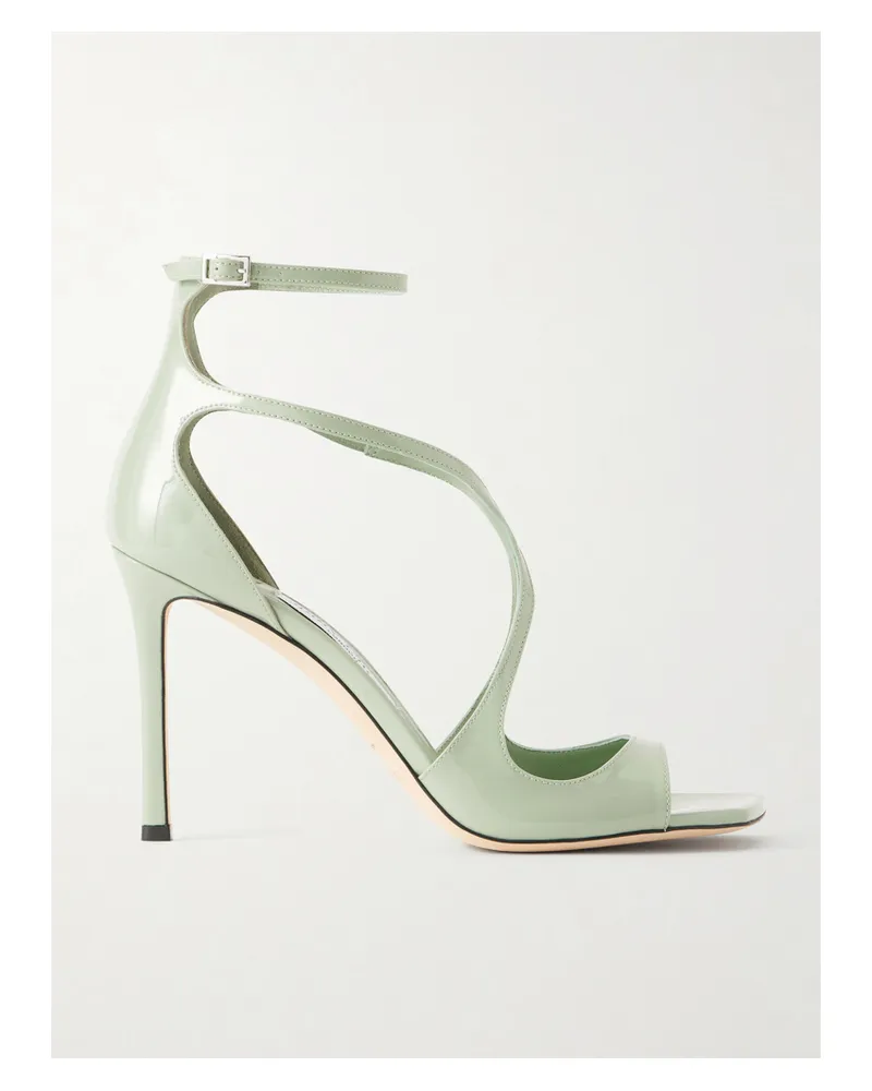 Jimmy Choo Azia 95 Sandalen Aus Lackleder - Grün Grün