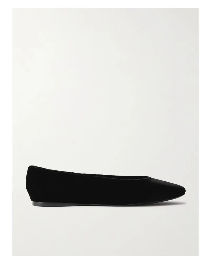 Saint Laurent Gio Ballerinas Aus Samt - Schwarz Schwarz