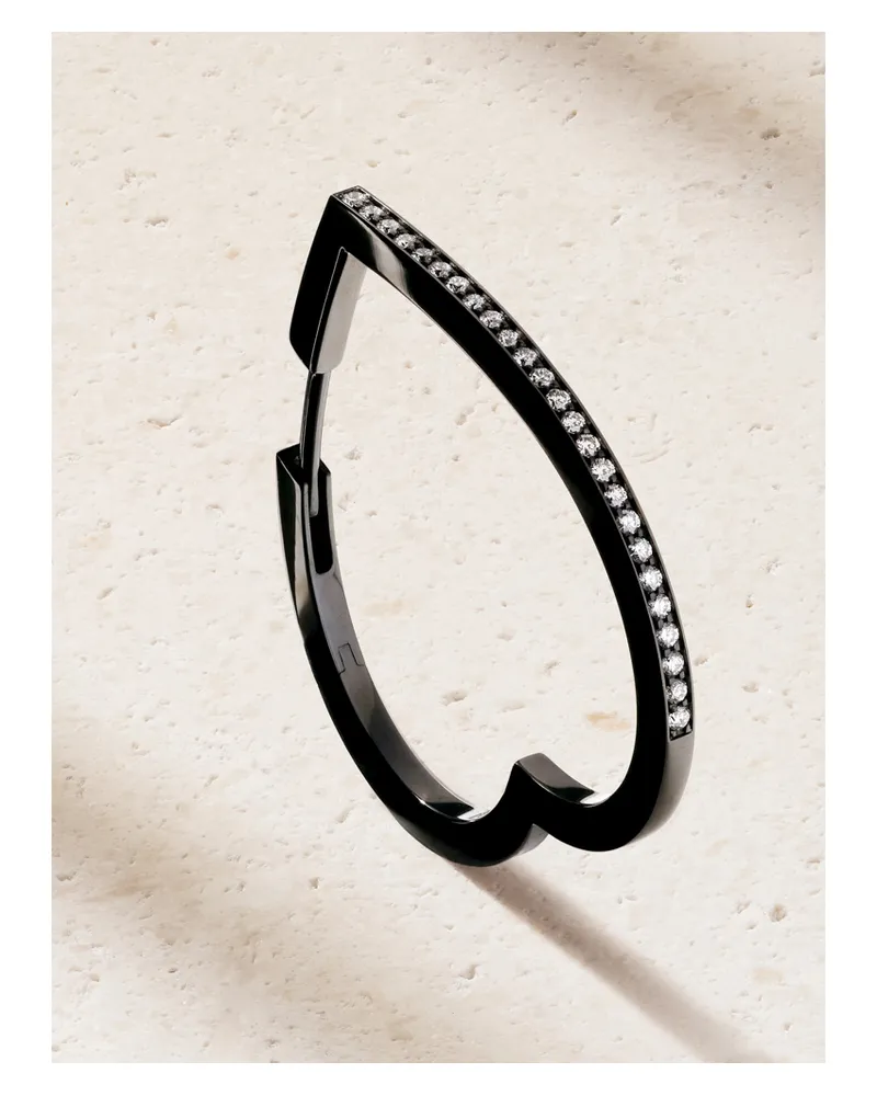 Repossi Antifer Heart Large 18-karat Black Gold Diamond Single Earring Black