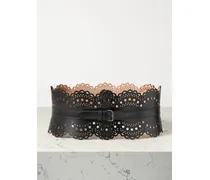 Taillengürtel Aus Lasergeschnittenem Leder - Schwarz