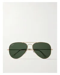 Ray Ban Große farbene Pilotensonnenbrille Gold