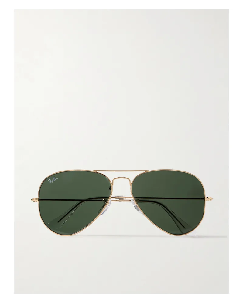 Ray Ban Große farbene Pilotensonnenbrille Gold