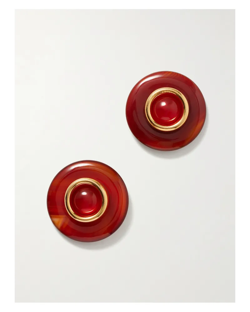 Jennifer Behr Devon Gold-plated Carnelian Earrings - Red Red