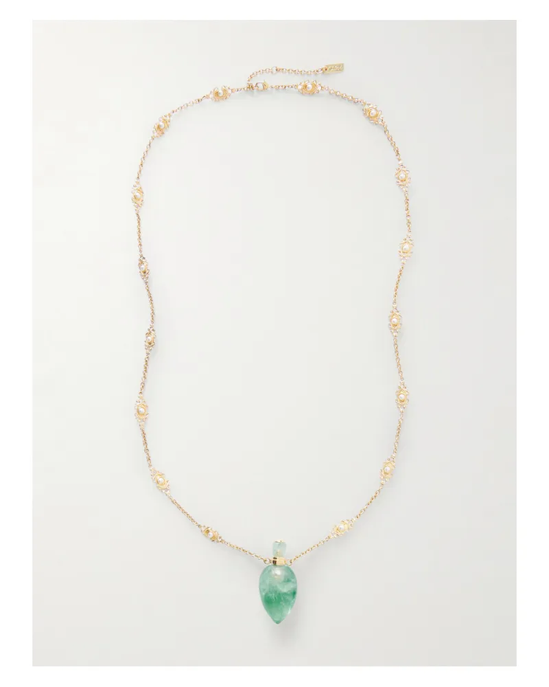 Chloé Goldfarbene Kette Mit Fluorit Und Harz - Grün Grün