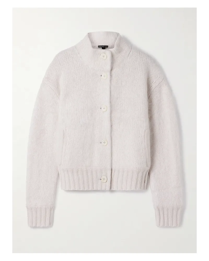 James Perse Halo Cardigan Aus Gebürstetem Kaschmir - Wollweiß Wollweiß